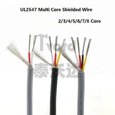 UL2547 18-28AWG Mehradriges Abgeschirmtes Kabel PVC Audiokabel 2 Bis 8 Adriges