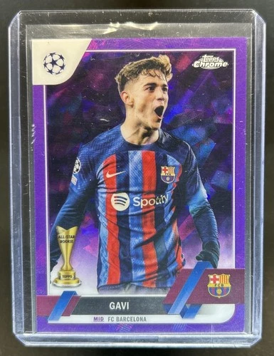 2022-23 Topps Chrome Sapphire UEFA Gavi Purple Image Variation #/15 Barcelona
