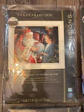 Dimensions Gold Collection "One Christmas Eve" Cross Stitch Kit Santa Globe 8803