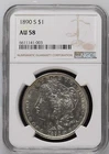 1890 S Morgan Silver Dollar NGC AU-58