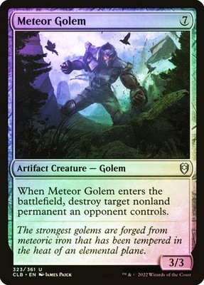 NM Foil Meteor Golem, MTG, Baldur's Gate, Magic the Gathering, 323