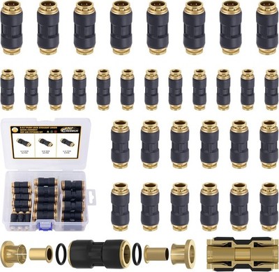 32PCS DOT Air Line Fittings Push Lock Brass Plastic Quick Connect for Repair Kit