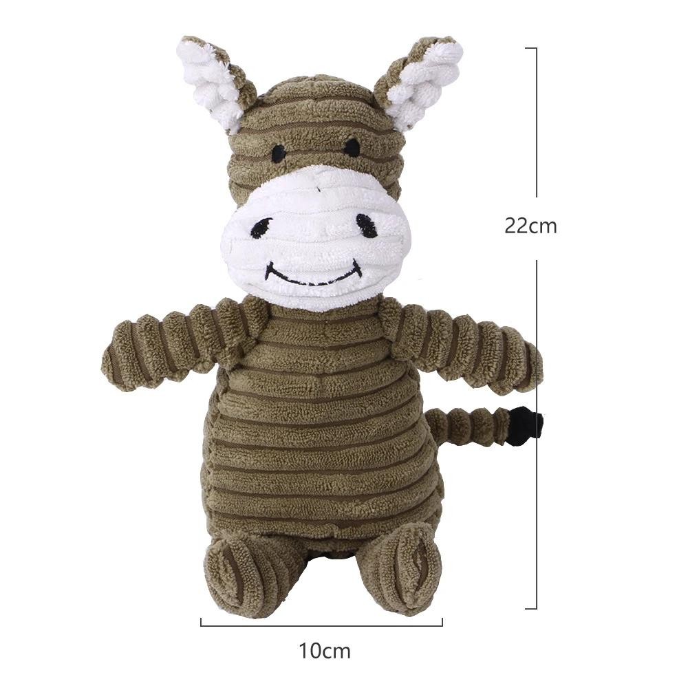 Plush Animal Shape Dog Toy Bite Resistant Squeaky Corduroy for All Dogs