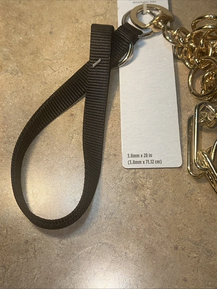 NEW (Large) Top Paw No-Pull Prong Collar with Nylon For Training 3.8mm X 28”Gold - Image 3 of 4