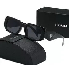 FREE SHIPPING-Prada Milano PR17WS Sunglasses Symbole 49 mm-Black Frame & Lens