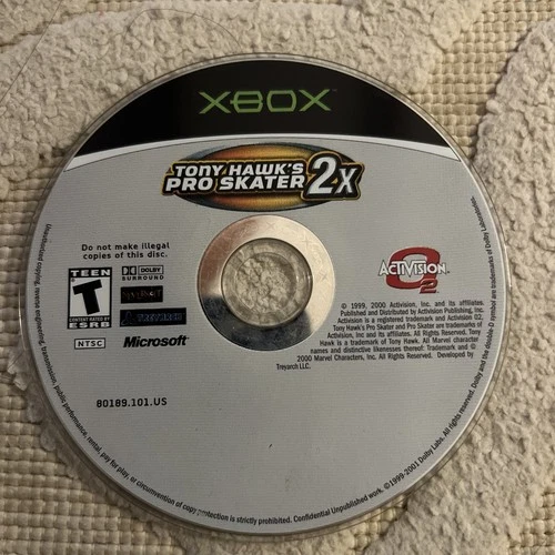 Tony Hawk's Pro Skater 2X (Microsoft Xbox, 2001) Disc Only
