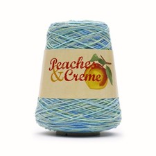 Peaches  Creme Cone 4 Medium Cotton Yarn, Ocean Stripes 14oz/400g, 674 Yards