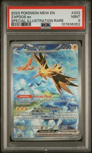 2023 Pokemon Mew 151 Zapdos Ex #202 MINT PSA 9 Special Illustration Rare