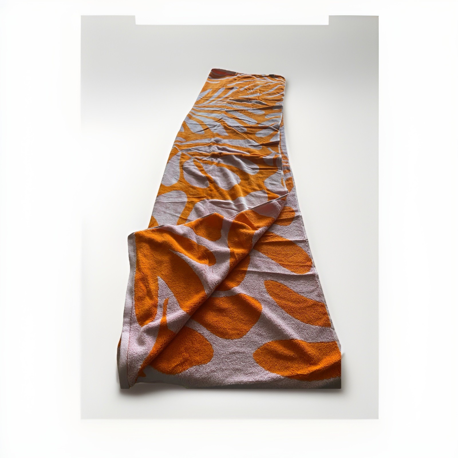 AQUA 100% Cotton Orange Pink Large Palm Leaf Beach Towel 40x70 Inches