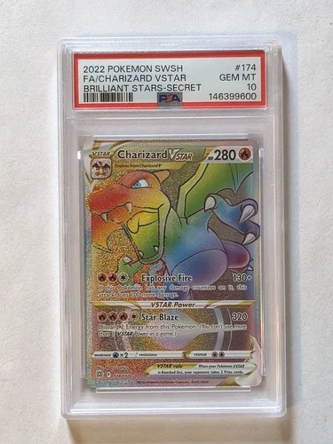 Pokémon Charizard VSTAR Secret Rare 174/172 Brilliant Stars PSA 10 Holo