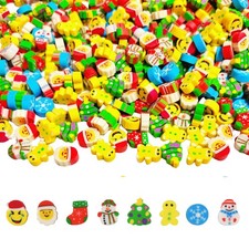 400PCS Mini Cute Christmas Erasers for Kids Bulk,Fun Mini, Corlorful