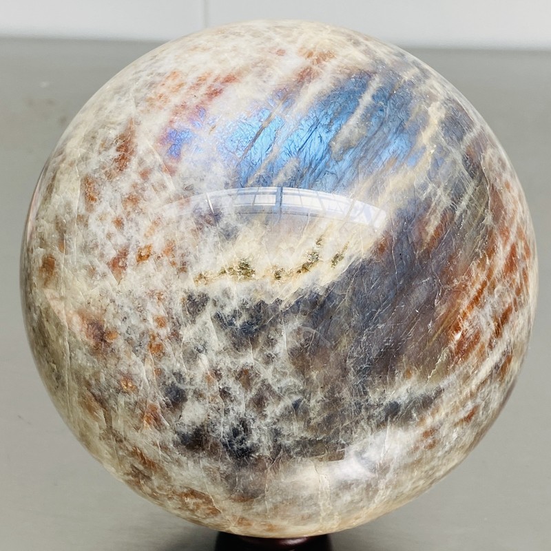 Natural Gray moonstone sphere quartz Crystal ball Healing 2960G (6.5LB)