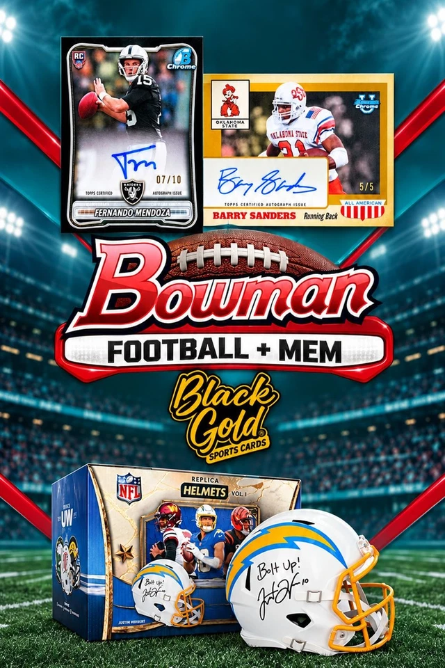 $1 BOWMAN FOOTBALL + UW SIGNED HELMET MIXERS ALL DAY
