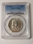 1954 D FRANKLIN HALF DOLLAR MS65 PCGS CERTIFIED. NICE TONING AND PATINA
