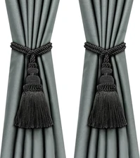 Fenghuangwu 2 Pack Curtain Tie Backs Rope Tassels for Curtains Drape Tiebacks Ha