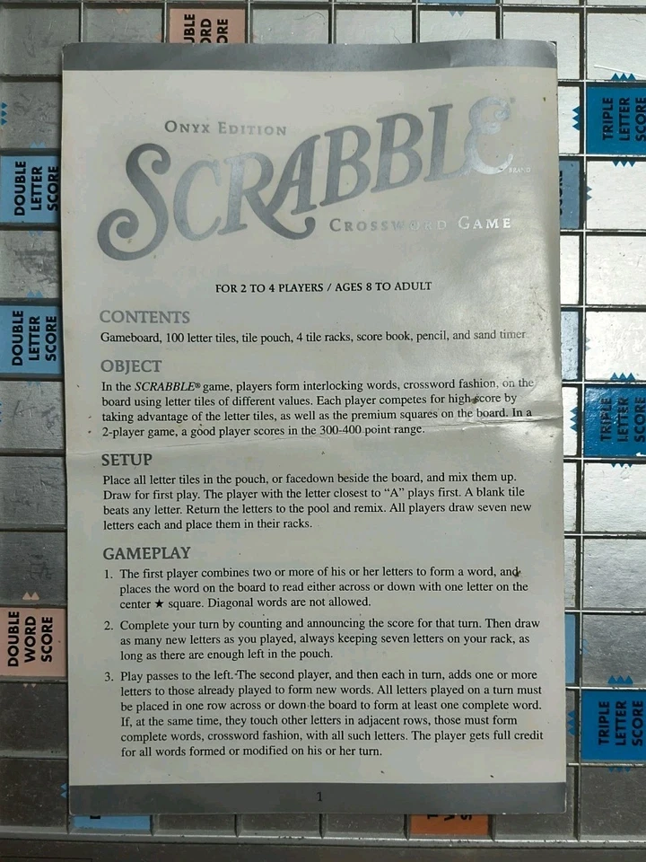 2006 Scrabble Onyx Edition Rotating Board Turntable No Box - Image 3 of 4