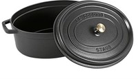 Staub La Cocotte Oval BräTer 37 Cm 8,0L Gusseisen Induktion Emaille Topf Deckel