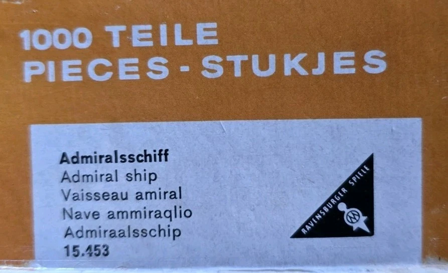 Puzzle 1000 Teile... ADMIRALSSCHIFF....RAVENSBURGER VON 1973 !!!!! - Bild 2 von 3