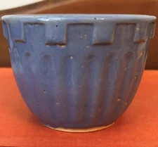 Watt Pottery Blue Corn Row Custard Cup