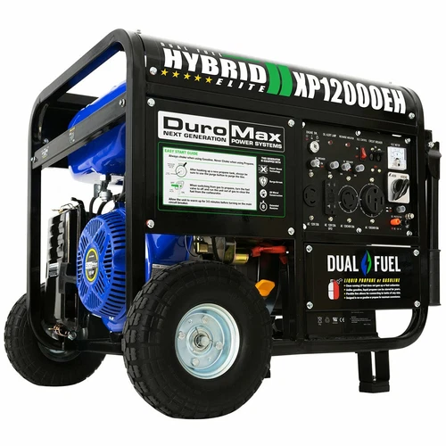 DuroMax 12,000-W Portable Hybrid Dual Fuel Gas Powered Electric Start Generator