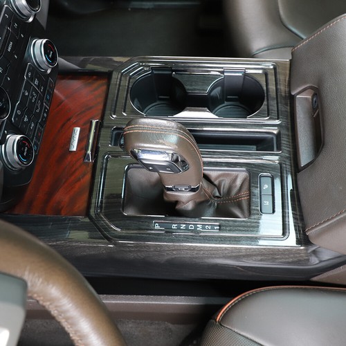 Gear Shift Cup Holder Panel Trim Frame For Ford F150 2015-2020 Black Wood Grain - Picture 7 of 19