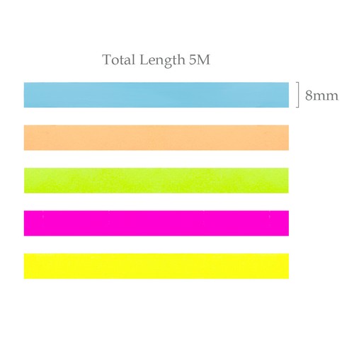 Wrapables Transparent Neon Removable Highlighter Tape 8mm x 5M (Set of 5) - Picture 2 of 6