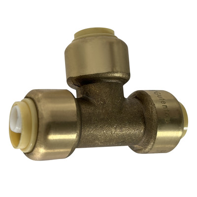 XFITTING 1/4 Inch Push Fit Tee Fitting - Lead-Free Brass, For Plumbing & DIY