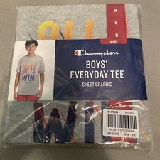 NWT Champion Boys Everyday Active Top Size M 8 Heather Grey