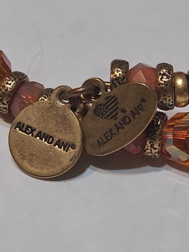 Alex & Ani Energy Bracelet Bronze With Amber Beads - Picture 6 of 21
