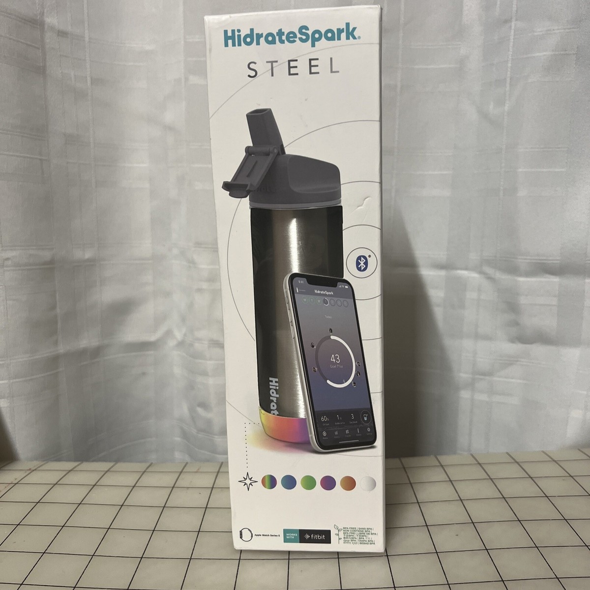 NEW Hidrate Spark STEEL Water Bottle 17 OZ Works W/ Apple Watch