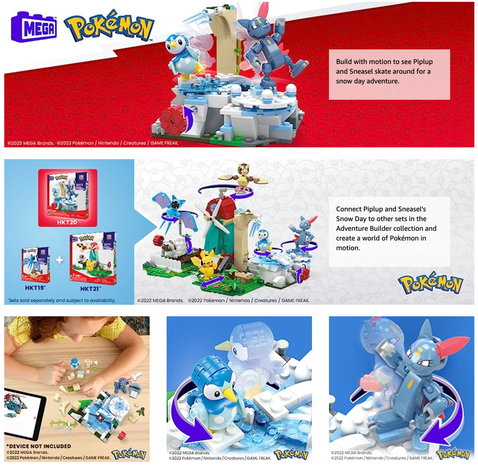 Mega Pokemon Piplup And Sneasel's Snow Day With Motion Building