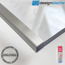 U-Profil Edelstahl geschliffen 2m 0,8mm Abdeckprofil Abdeckschiene U Leiste V2A