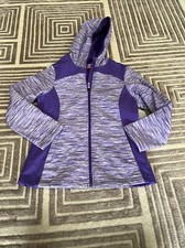Girls Free Country Zip Front Hooded Jacket-Purple Size 14/16Water/Wind Resistant