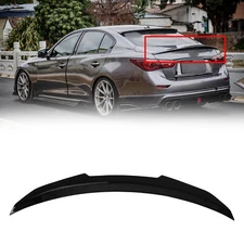 For 2014-2023 Infiniti Q50 PSM Style Rear Trunk Spoiler Lip Wing Glossy Black