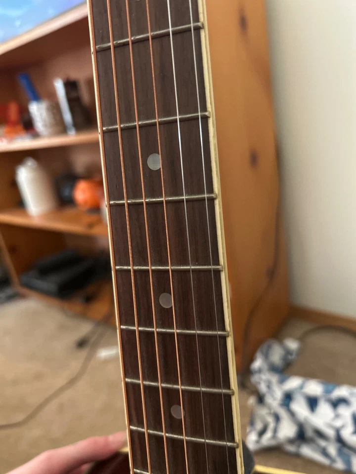 Blood Orange/black eko acoustic guitar 6 string used - Image 3 of 4