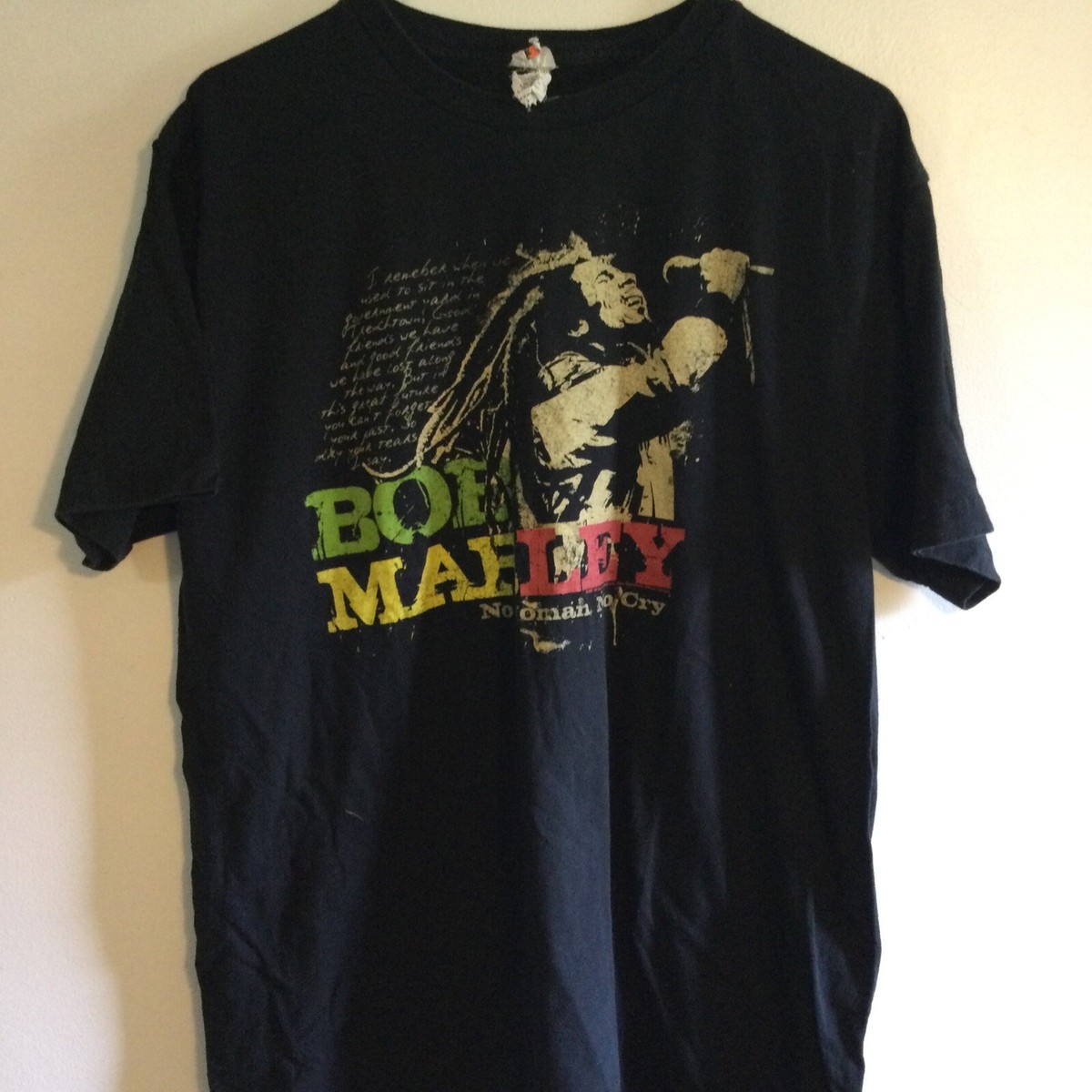 Bob Marley No Woman No Cry T-Shirt Men's Size XLarge Black Short