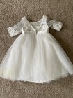 Ring Mädchen Kleid Hochzeit Größe 4 wunderschönes atemberaubendes weißes Kleid