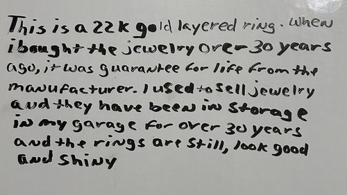 22K Yellow Gold layered Ring Later “H” Women’s Size 5.75 Vintage New 2.8 g - Picture 11 of 11