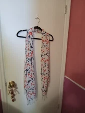 Women's Nautical Anchor Pattern Lightweight Fringe Scarf