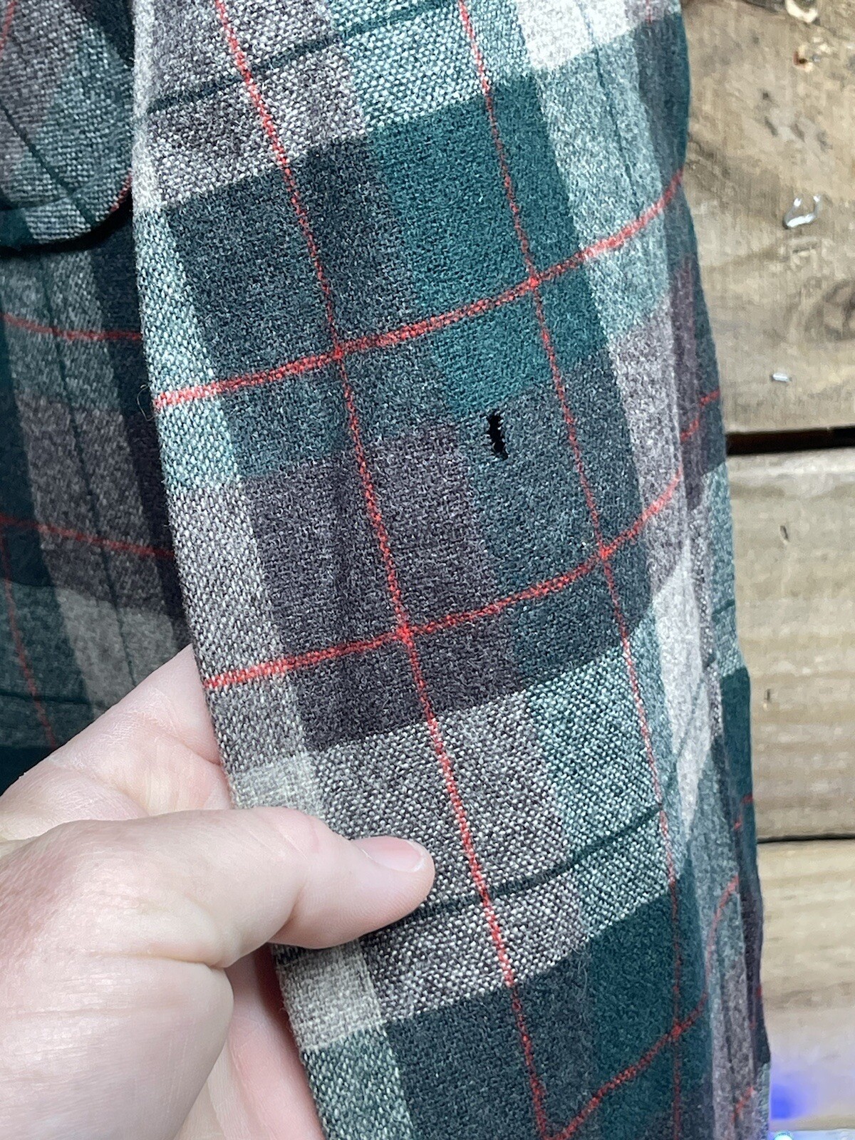 Pendleton Wool Flannel Jacket Green Plaid With Wo… - image 5