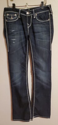 NWOT True Religion Nat Mega T Bootcut Jeans WLH564EY4 Sz 27x34 Boyd Flint Hills 