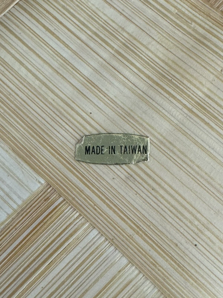 Wooden Bamboo 11”round Serving Tray & 6 Coasters Embossed with Butterflies - Image 4 of 4