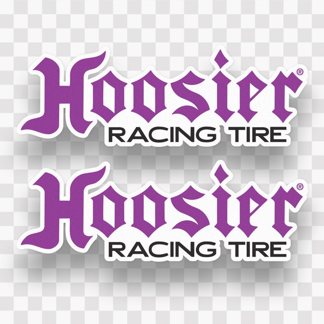 2x HOOSIER RACING TIRES Vinyl Decals Stickers Logo Racing Drag Radial