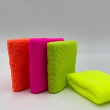 COUVER Neon Unisex Dual Layer Athletic Sweat Sport Wristband (Pair)