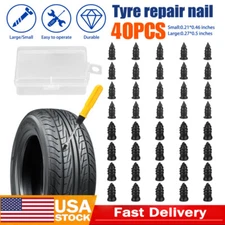 40PCS Car Vacuum Tire Nail Rubber Screw Nails+Screwdriver Repair Tool Kit w/ Box