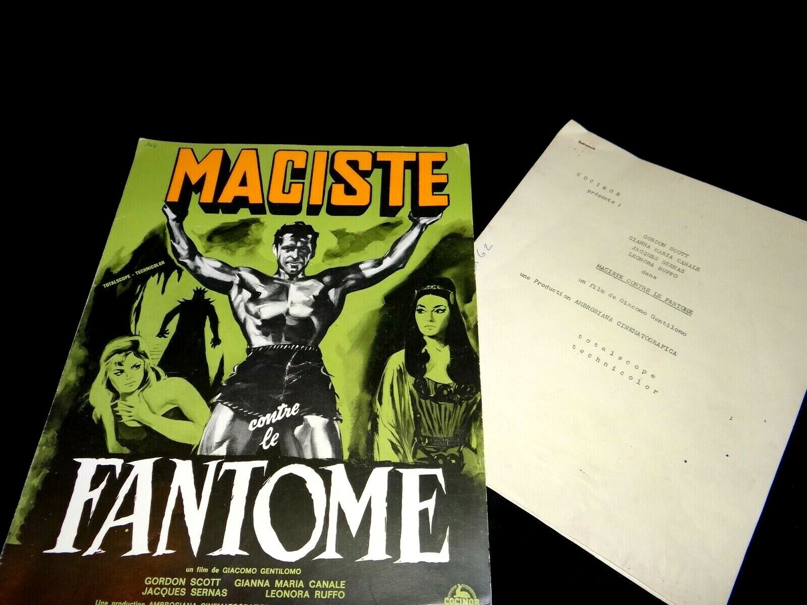 MACISTE CONTRE LE FANTOME ! gordon scott rare dossier presse cinema 1962 Overvloedige speciale prijzen