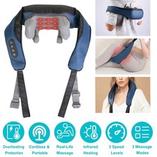 Electric Neck Shoulder Massager Kneading Grasping Shiatsu Massage Pain Relief