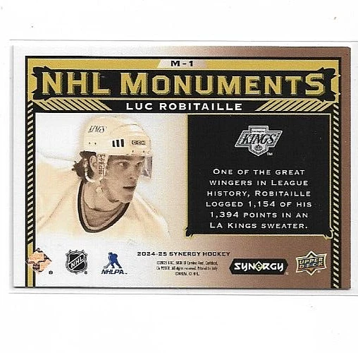 2024-25 Upper Deck Synergy Luc Robitaille NHL Monuments #M-1 - Image 2 of 2