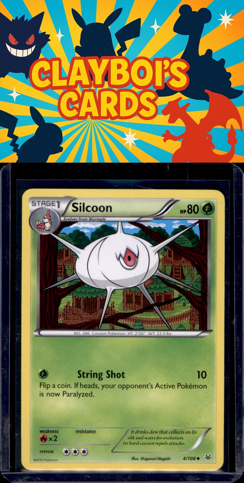 Silcoon XY - Roaring Skies Pokemon 4/108 Uncommon NM+
