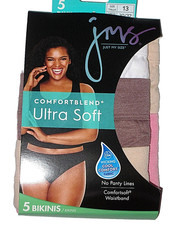 Womens Underwear Plus Size 13 BIKINI Hanes Just My Size Panties 5 Pack